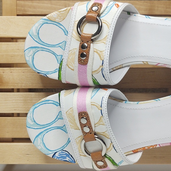 Coach🤍🩷💙💚Fionah Wedge Sandals, 10 M 🆕 - Picture 8 of 14